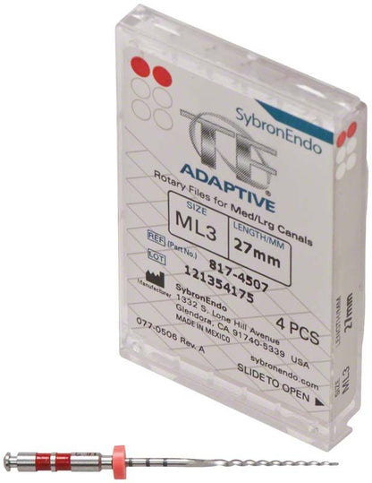 SybronEndo TF® Adaptive Feile ML3 27mm in transparenter Verpackung.