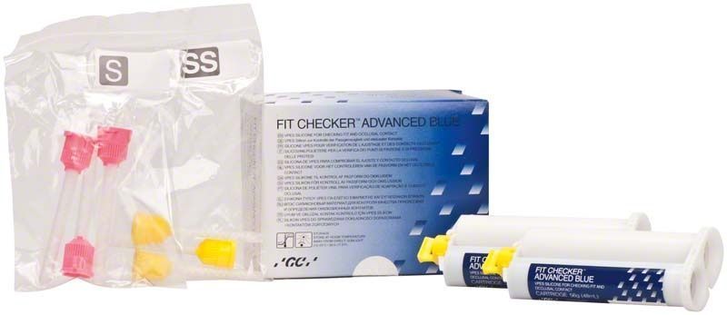 Fit Checker Advanced blau Kartusche mit Verpackung und Zubehör.