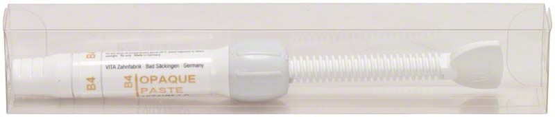 VITA VM® LC Opaque Paste Spritze B4 in transparenter Verpackung.