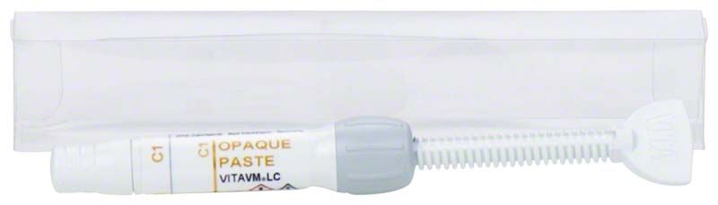 VITA VM LC Opaque Paste Spritze C1 auf weißem Hintergrund.
