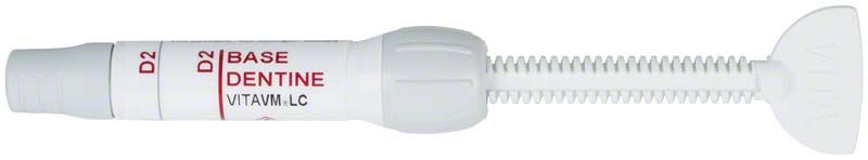 Zahnmedizinischer VITAVM®LC BASE DENTINE D2 Applikator in Weiß.