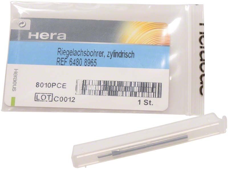 Heraeus Drehriegel-Bausatz mit zylindrischem Riegelachsbohrer in Verpackung