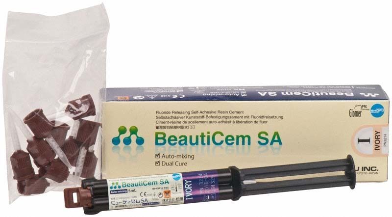 BeautiCem SA Automix-Spritze mit Verpackung und Applikationstips.