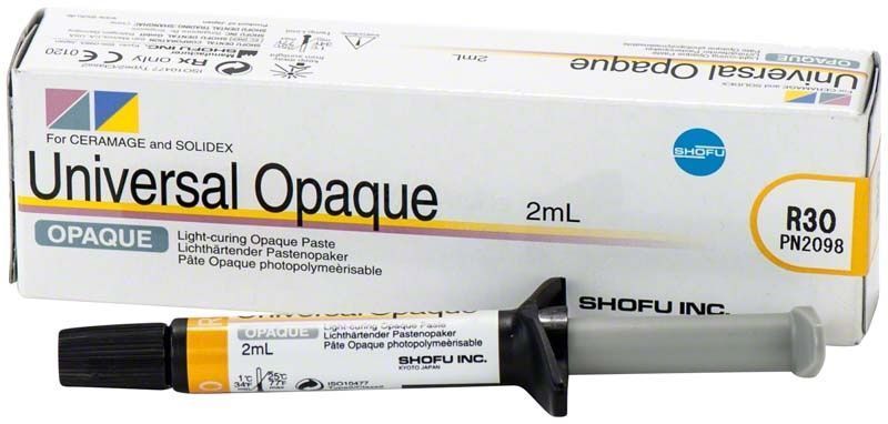 Universelle Opaque-Paste R3O in Spritze mit Verpackung.