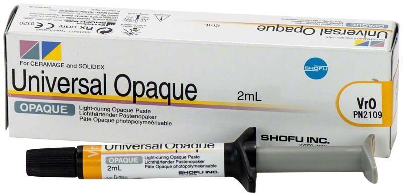 Universelle Opaque-Paste Spritze mit Verpackung, 2 mL, lichtaushärtend.
