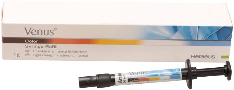 Spritzen-Nachfüllpackung Venus Color in Amber mit Verpackung.