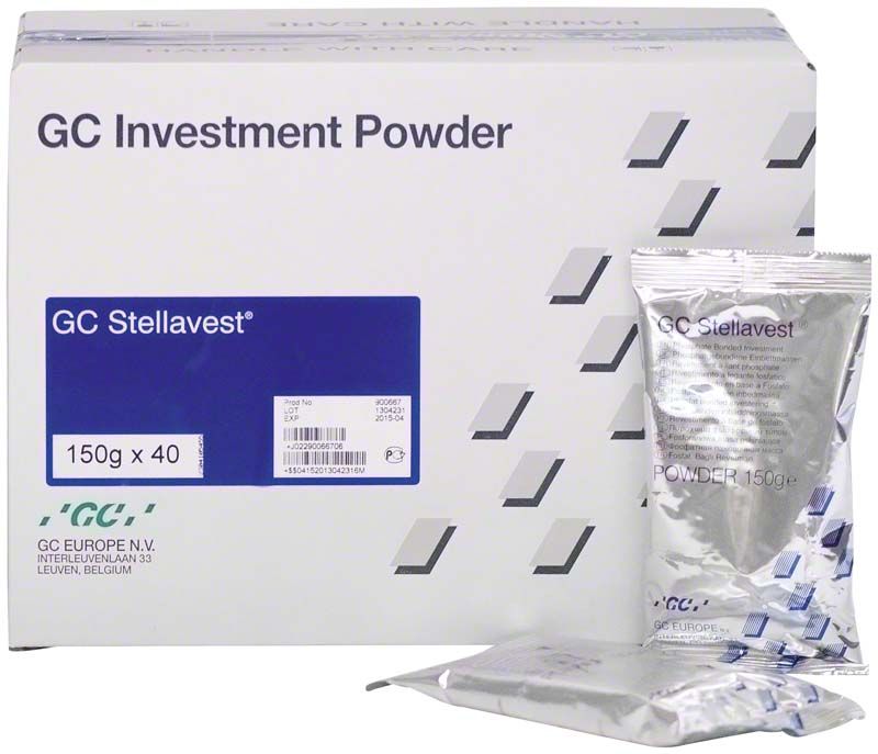GC Stellavest® Pulverpackung 40 x 150g mit einzelner Beutelansicht.