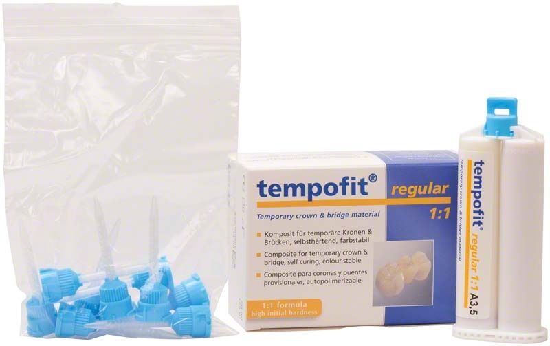 Tempofit regular Kartusche A3,5 mit Verpackung und Applikatoren.
