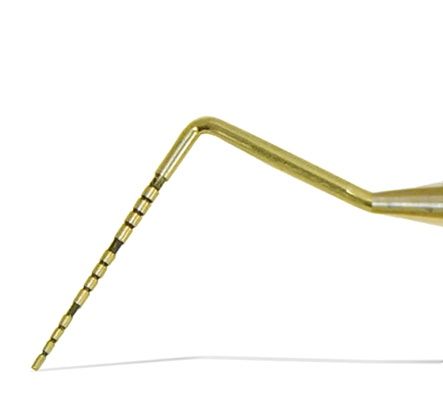 KKD® mf RB-LINE TiZi 2 Titan-Parodontometeraufsatz UNC15 in Goldfarbe.