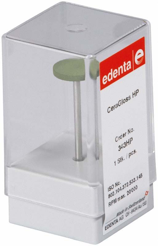 CeraGloss grün Rad HP 343HP in transparenter Verpackung mit rotem Etikett.