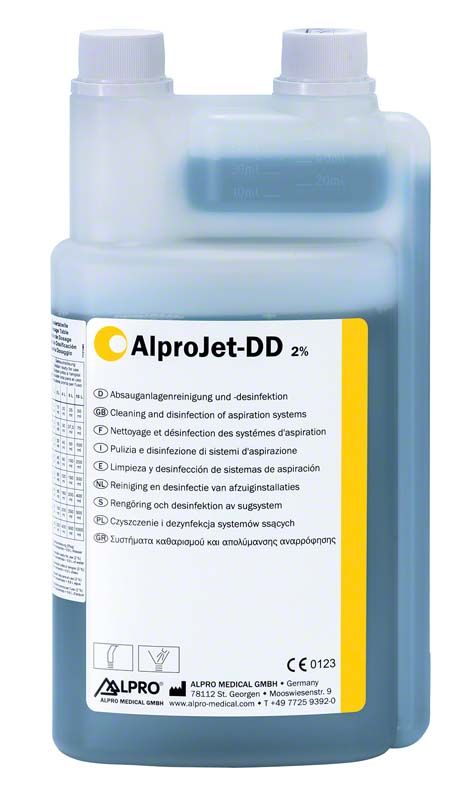Alprojet DD 1 Liter Flasche für zahnmedizinische Absauganlagendesinfektion.
