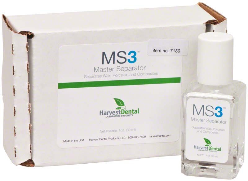 MS3 Master Isolierung Flasche und Verpackung für Dentalanwendungen.