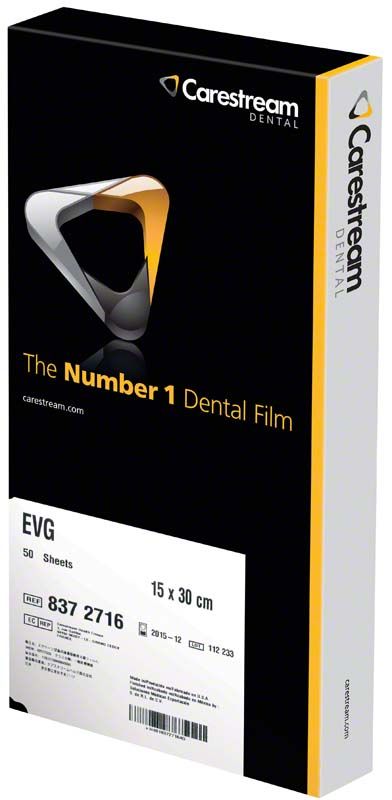 Kodak Ektavision G Röntgenfilm-Verpackung mit Carestream Dental-Logo.
