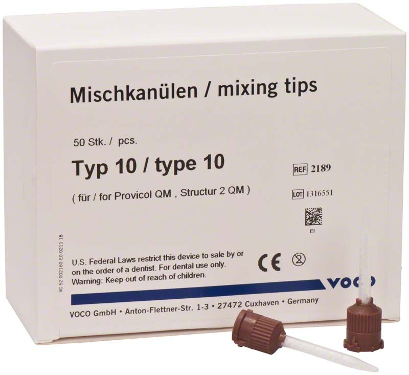 Mischkanülen Typ 10 für dentalen Gebrauch in Originalverpackung.