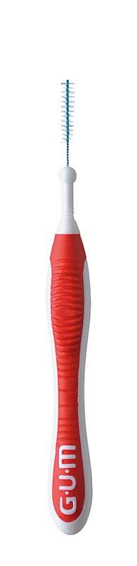 Rote GUM® TRAV-LER® Interdentalbürste mit ergonomischem Griff.