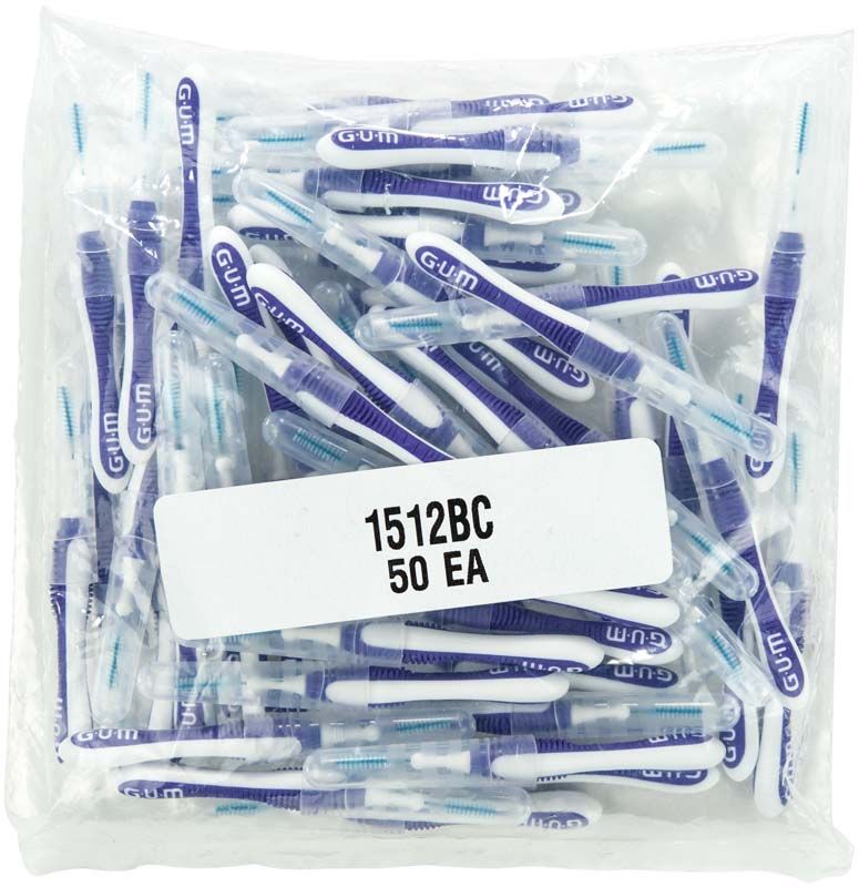 GUM TRAV-LER Interdentalbürsten 50er Beutel, violett, mit flexiblem Griff.