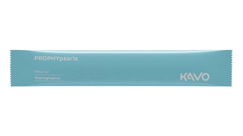 PROPHYpearls Sticks neutral in blauer Verpackung mit KAVO-Logo.