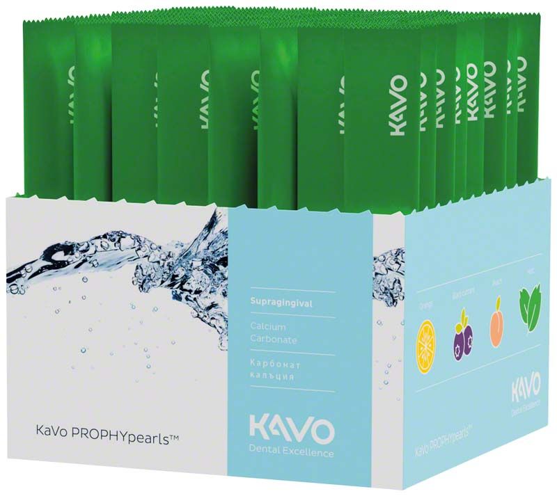 Grüne Verpackung der PROPHYpearls Sticks mit mintfarbenem Design und Produktinformationen.