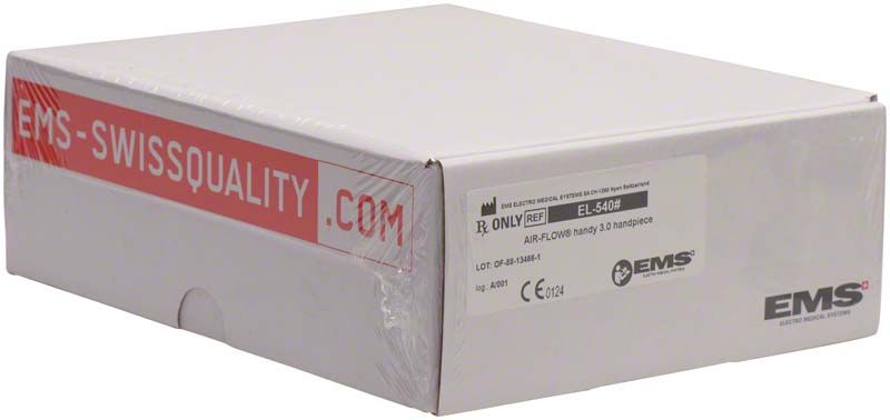 Verpackung des AIRFLOW® handy 3.0 Handstücks mit EMS-Logo.