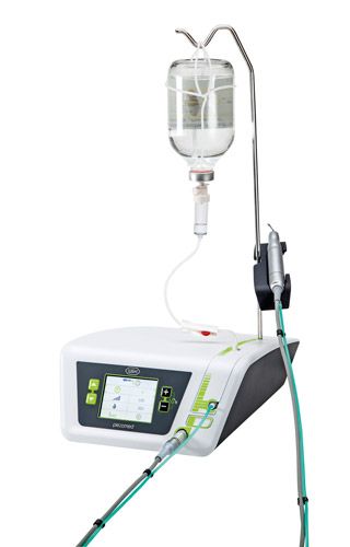 Chirurgisches Ultraschallgerät Piezomed SA-320 mit Kabel und Infusionssystem.