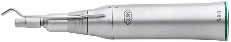 Chirurgisches Sägehandstück Typ S-8 O ohne Licht in silberner Farbe.