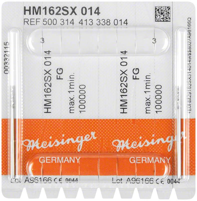 HM-Chirurgie-Fräser FG HM162SX 014 in steriler Verpackung.