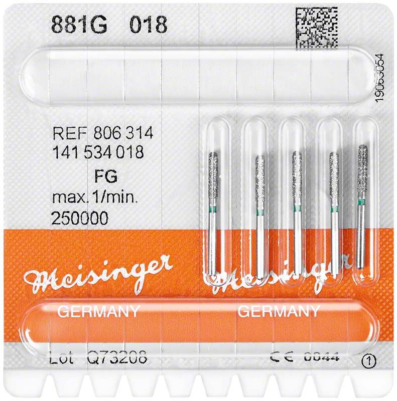Diamantbohrer FG 881G 018 in grüner Verpackung von Meisinger.