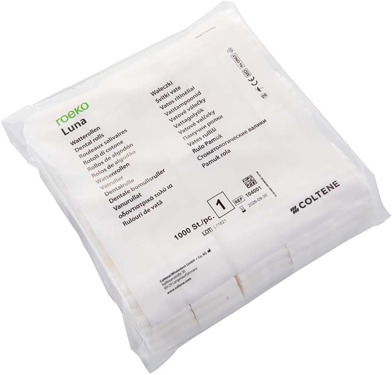 Luna Watterollen Gr. 1, 1000 Stück in Kunststoffverpackung von Coltene.