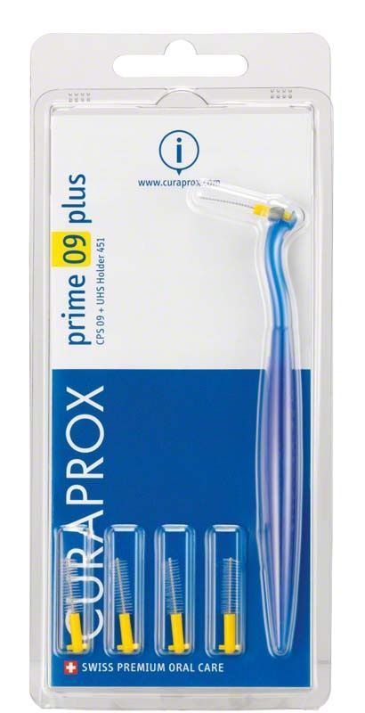 CURAPROX CPS prime plus Interdentalbürsten und Halter im Blisterpack.