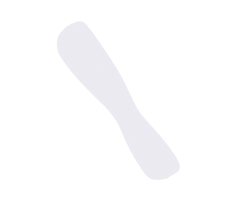 Weißer Mighty Mixer Alginat-Spatel mit ergonomischem Griff.