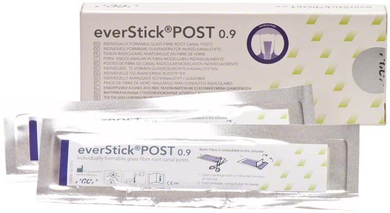 everStick®POST Glasfaserstift 0,9mm in Originalverpackung mit Produktinformationen.