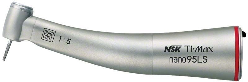 Ti-Max nano Winkelstück Typ 95LS rot mit Licht, ergonomisches Design.