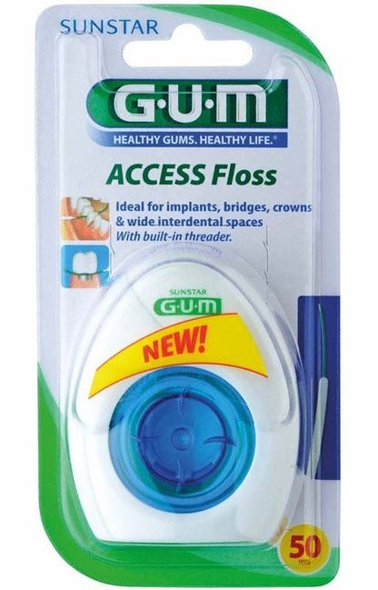 GUM® ACCESS FLOSS im S-förmigen Spender mit integriertem Einfädler.
