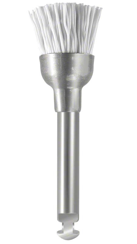 EVE UNIBRUSH Polierbürste mit weißem Nylonkopf für Dentalanwendungen.