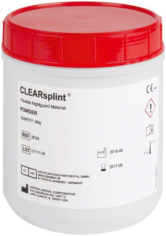 astron® CLEARsplint® Pulver 960g mit rotem Deckel und Produktinformationen.