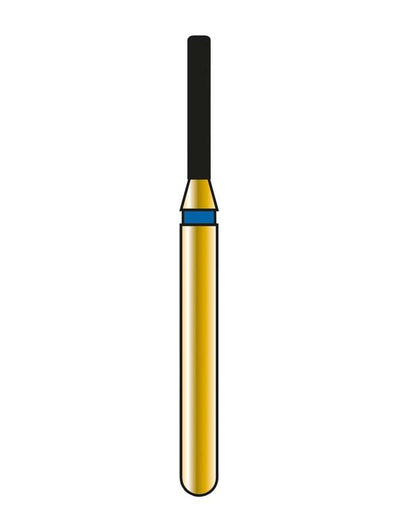 Diatech Diamant FG Bohrer mit goldener Beschichtung und blauem Ring.