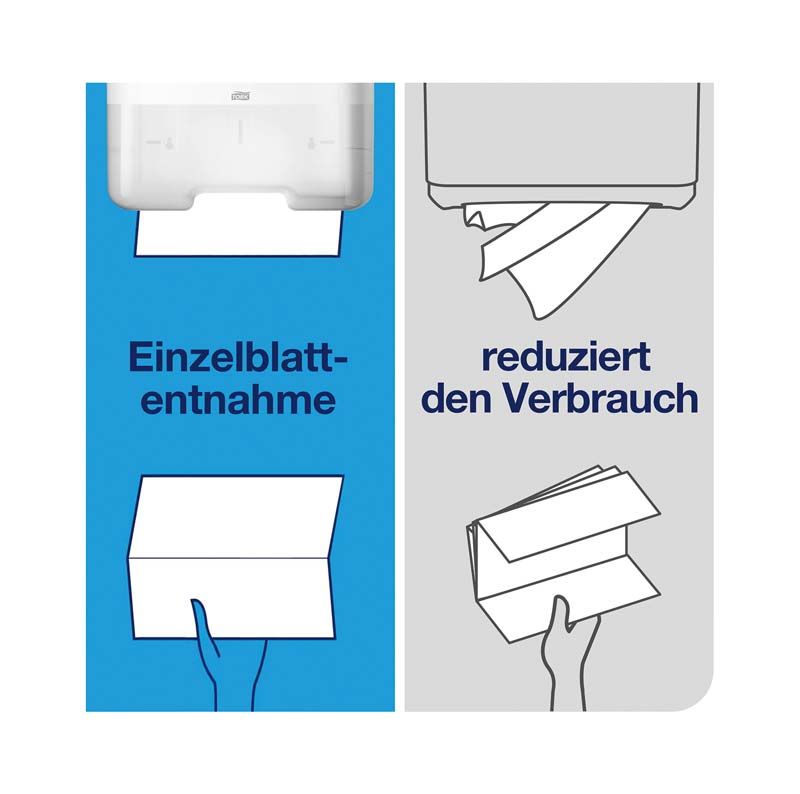 Einzelblattentnahme und reduzierte Verbrauchsanzeige für Tork® Advanced Handtuch.