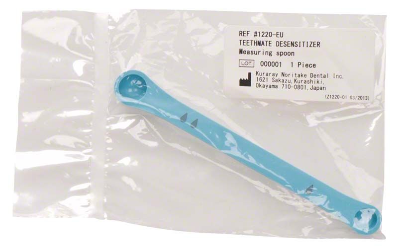 Teethmate Desensitizer Messlöffel in transparenter Verpackung.
