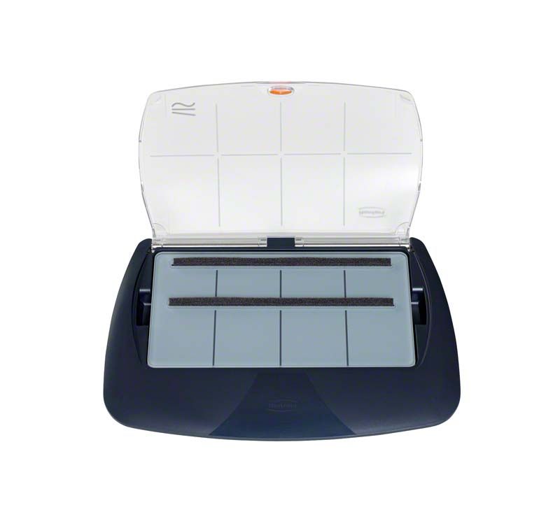 lay:art crystal aqua S Anmischplatte mit Befeuchtungsstreifen in geöffnetem Zustand