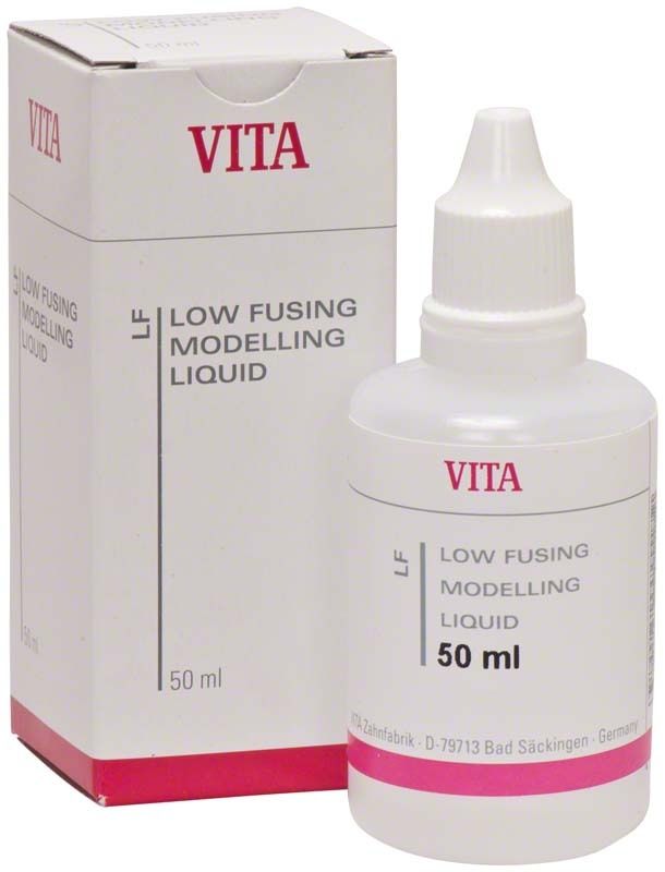 VITA Low Fusing Modelling Liquid Flasche und Verpackung, 50 ml.