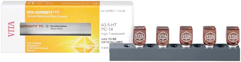 VITA SUPRINITY® PC Blöcke für CEREC®/inLab® in A3,5 HT Verpackung.