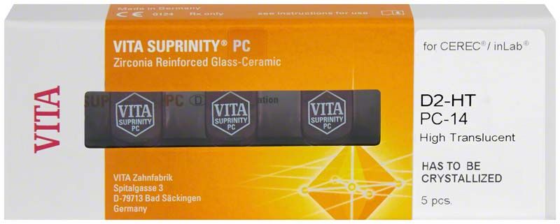 VITA SUPRINITY® PC D2-HT PC-14 Zirkonglas-Keramik-Verpackung für CEREC®/inLab®.