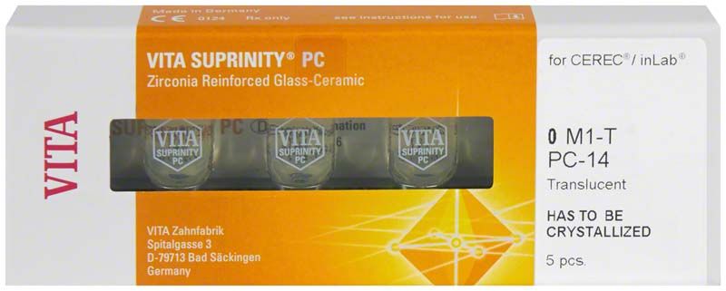 VITA SUPRINITY® PC Glaskeramikblöcke in Originalverpackung für CEREC®/inLab®.