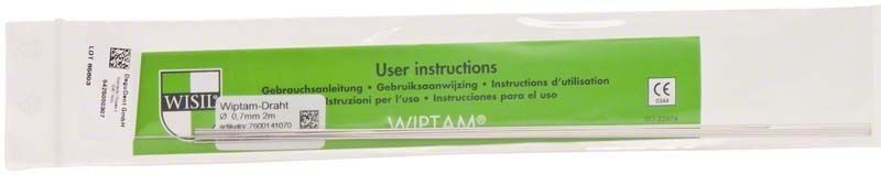 WIPTAM®-Draht rund Ø 0,7 mm in Verpackung mit Anleitung.