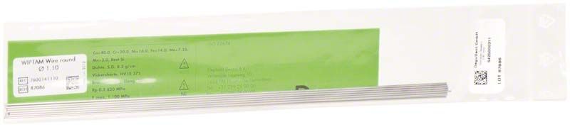 WIPTAM®-Draht rund Ø 1,1mm in Verpackung mit grünem Etikett.
