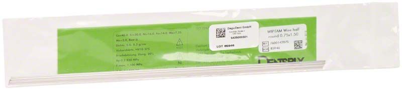 WIPTAM®-Draht halbrund 0,75 x 1,5 mm in Verpackung.