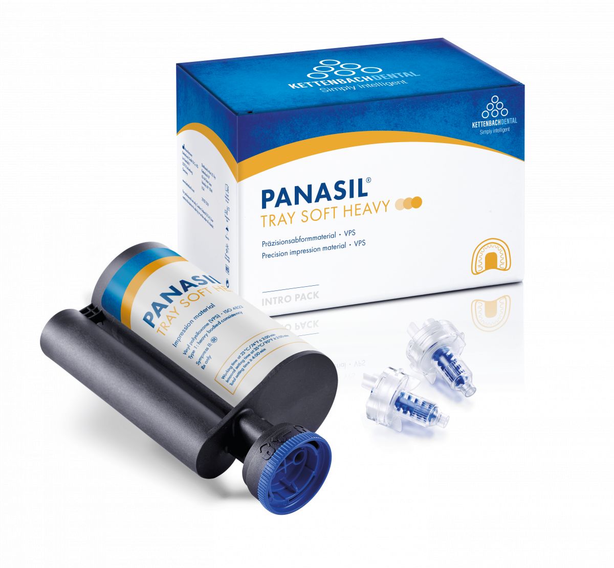Panasil® tray Soft Heavy Intro Pack mit 380ml Kartusche und Zubehör.