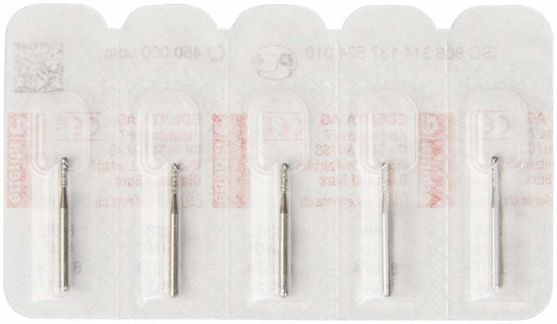 Diamantschleifer FG 838 010 in Blisterverpackung für Zahnpräparationen.