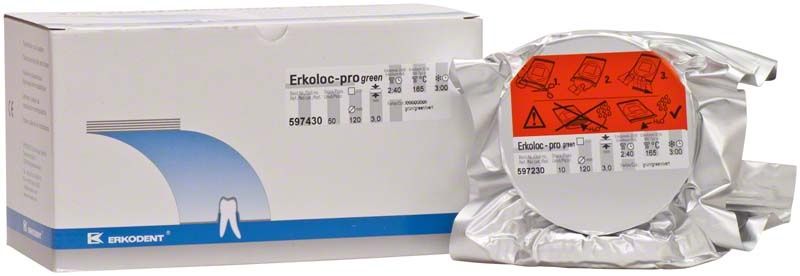 Erkoloc-pro Verpackung mit dentaler Doppelschicht-Folie und Produktinformationen.