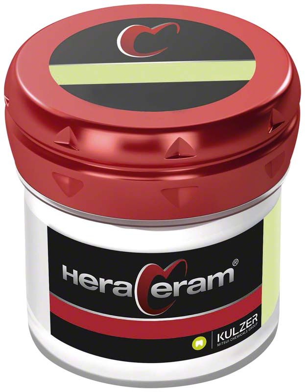 HeraCeram® Enhancer EH grau in rotem Behälter mit Logo.